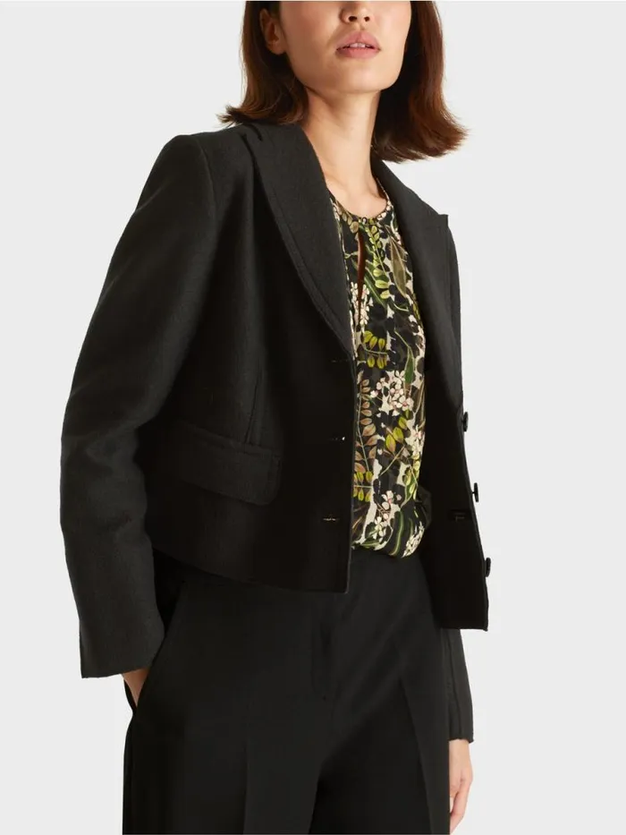 Jacken Damen Marc Cain Kurzer Gerader Blazer Knitted In Germany Black