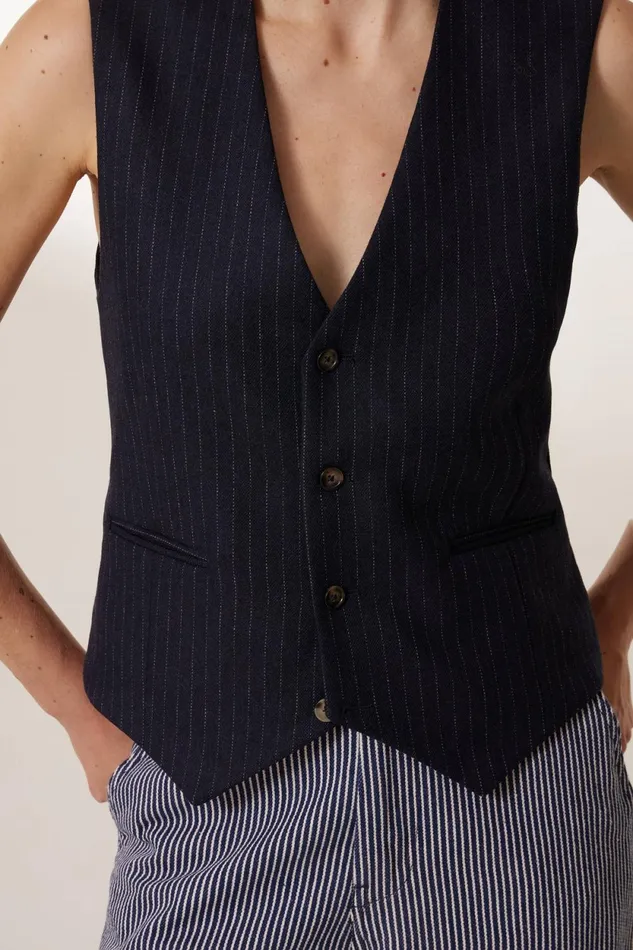 Jackets and Coats Women Leon and Harper Valet Stripe Jacket Blackstripe