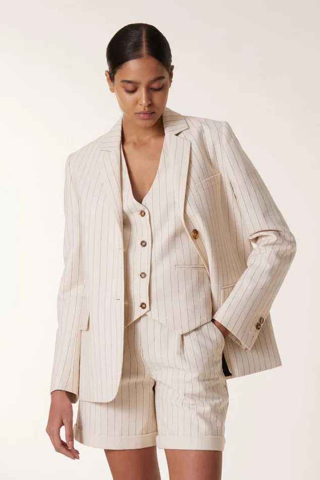 Jackets and Coats Women Leon and Harper Venice Vertic Jacket Ecru