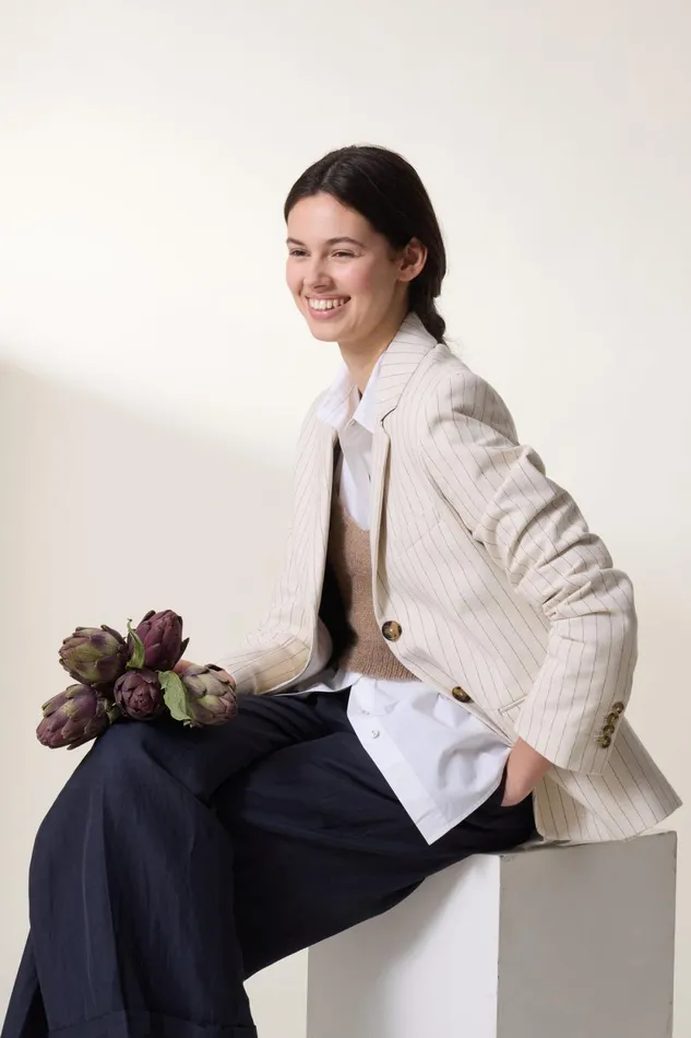 Jackets and Coats Women Leon and Harper Venice Vertic Jacket Ecru