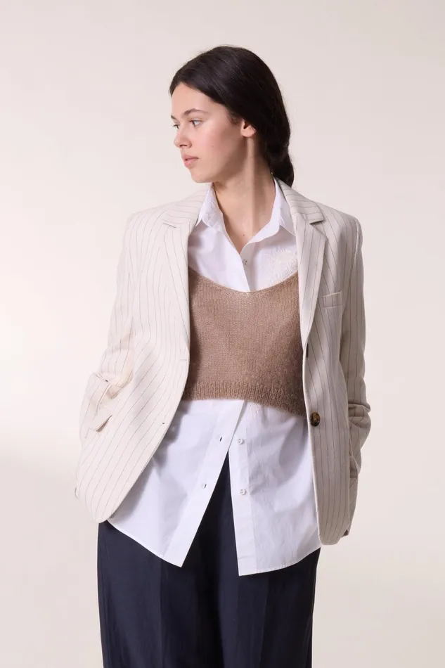 Jackets and Coats Women Leon and Harper Venice Vertic Jacket Ecru