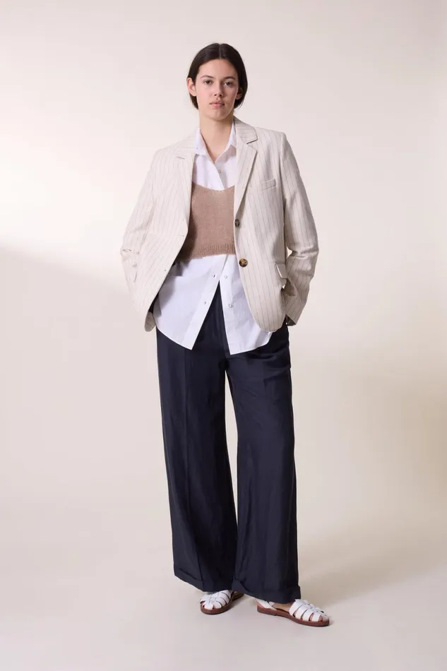 Jackets and Coats Women Leon and Harper Venice Vertic Jacket Ecru