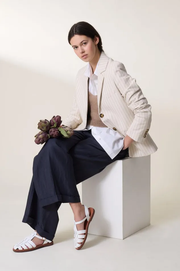 Jackets and Coats Women Leon and Harper Venice Vertic Jacket Ecru