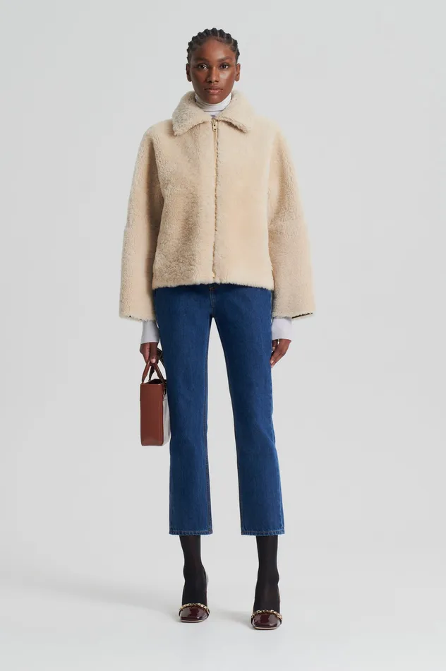 Jackets SHEARLING COCOON SLEEVE JACKET BEIGE Scanlan Theodore Women