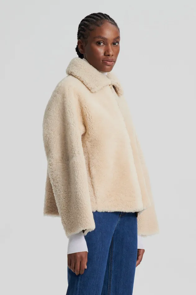 Jackets SHEARLING COCOON SLEEVE JACKET BEIGE Scanlan Theodore Women Jackets SHEARLING COCOON SLEEVE JACKET BEIGE Scanlan Theodore Women