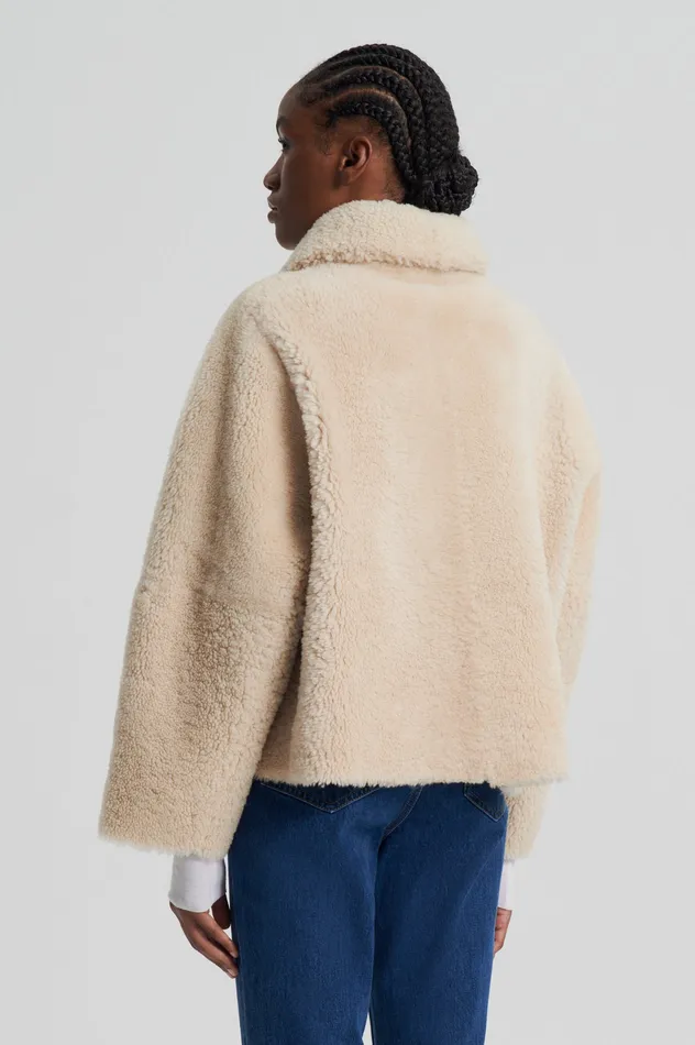 Jackets SHEARLING COCOON SLEEVE JACKET BEIGE Scanlan Theodore Women Jackets SHEARLING COCOON SLEEVE JACKET BEIGE Scanlan Theodore Women