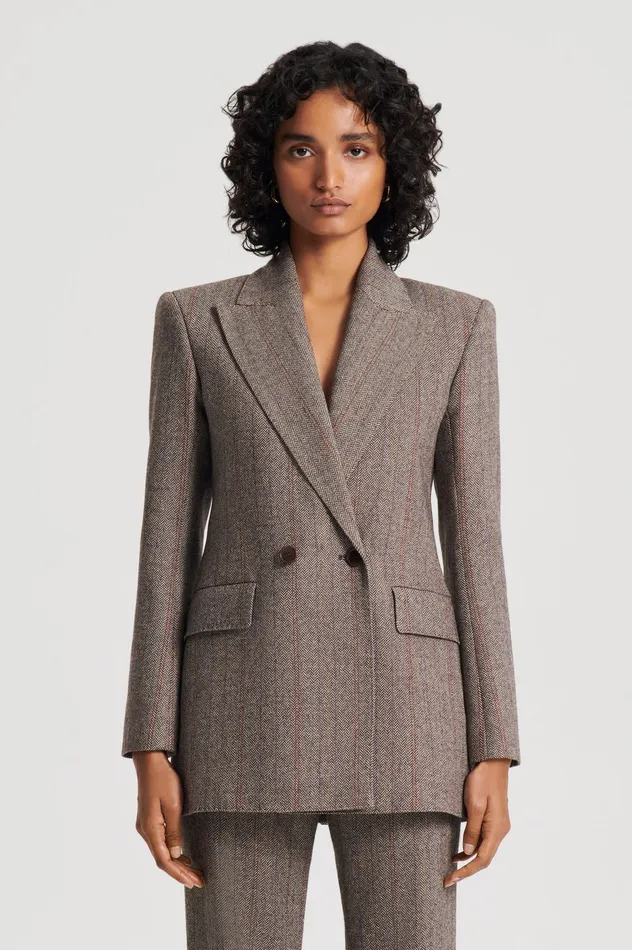 Jackets Women HERRINGBONE WEAVE JACKET MORO Scanlan Theodore Jackets Women HERRINGBONE WEAVE JACKET MORO Scanlan Theodore