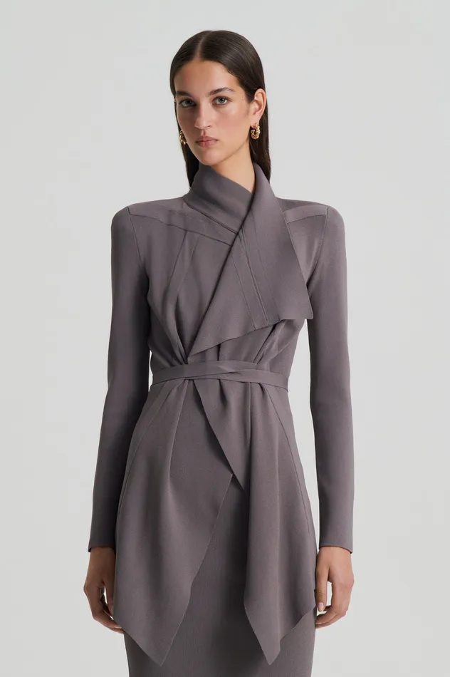 Jackets Women Scanlan Theodore CREPE KNIT DRAPE FRONT JACKET TORBA