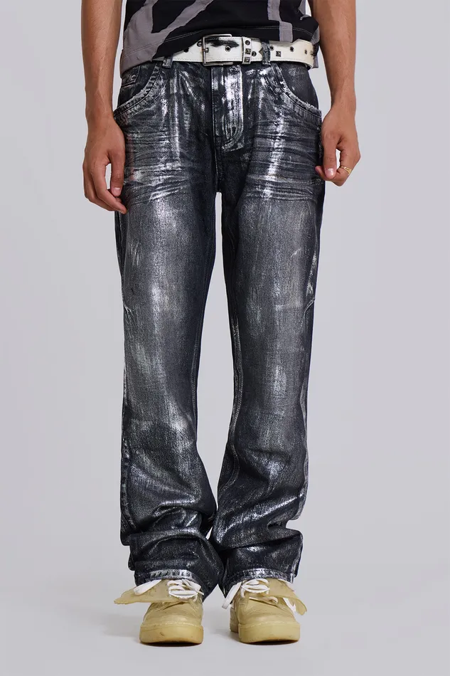 Jaded London Denim Men Shop Gunmetal Reed Jeans
