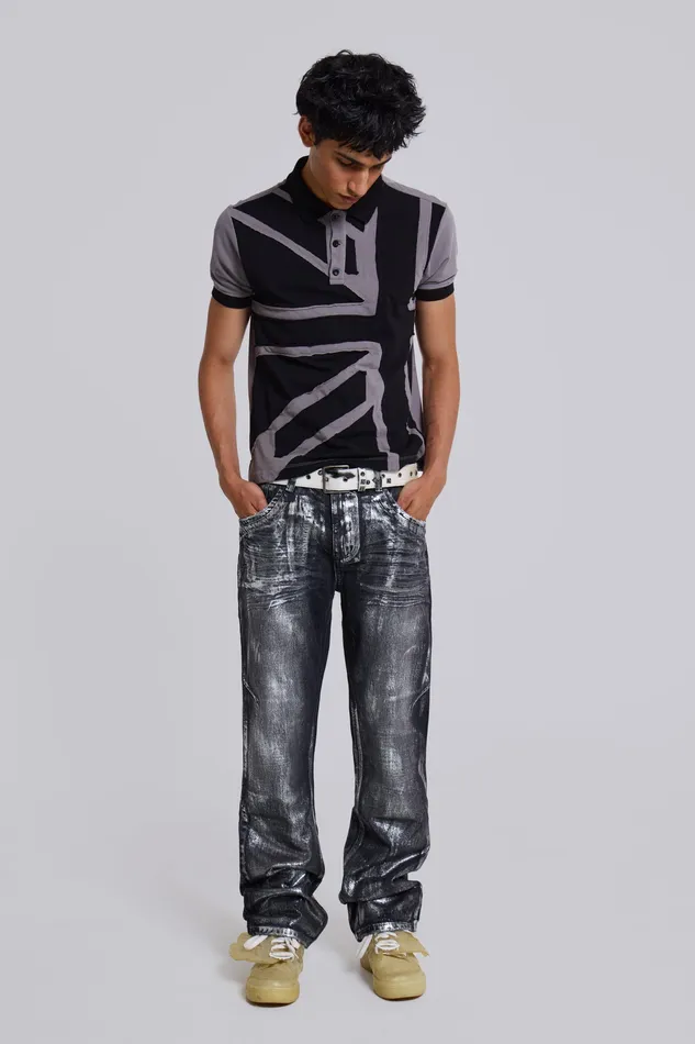 Jaded London Denim Men Shop Gunmetal Reed Jeans
