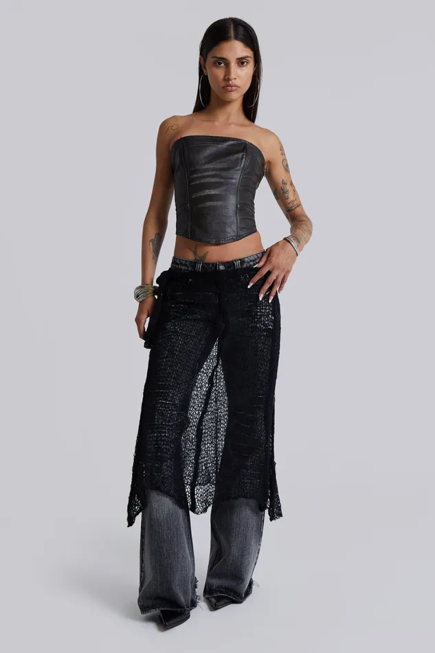 Jaded London Tops Women Shop Ash Faux Leather Corset