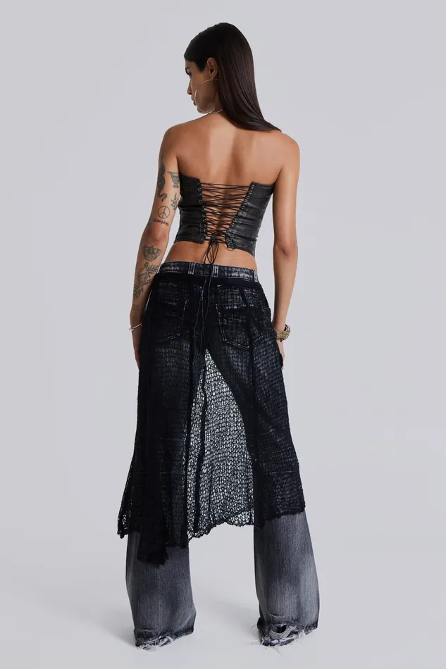 Jaded London Tops Women Shop Ash Faux Leather Corset