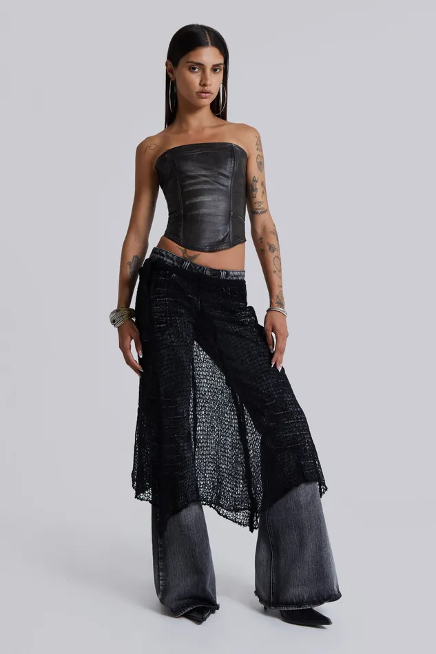 Jaded London Tops Women Shop Ash Faux Leather Corset
