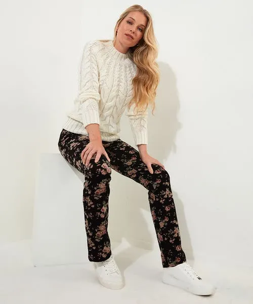 Jeans and Trousers Joebrowns Apparel Rosie Moleskin Trousers Black