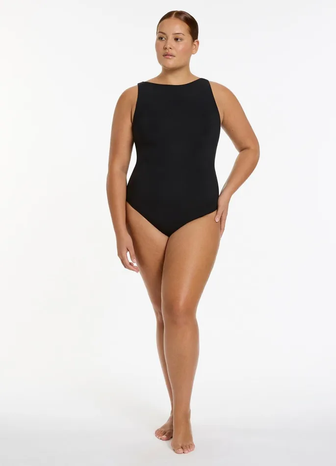 Jetset Boat Neck One Piece Black Women JETS Australia High Neck One Piece