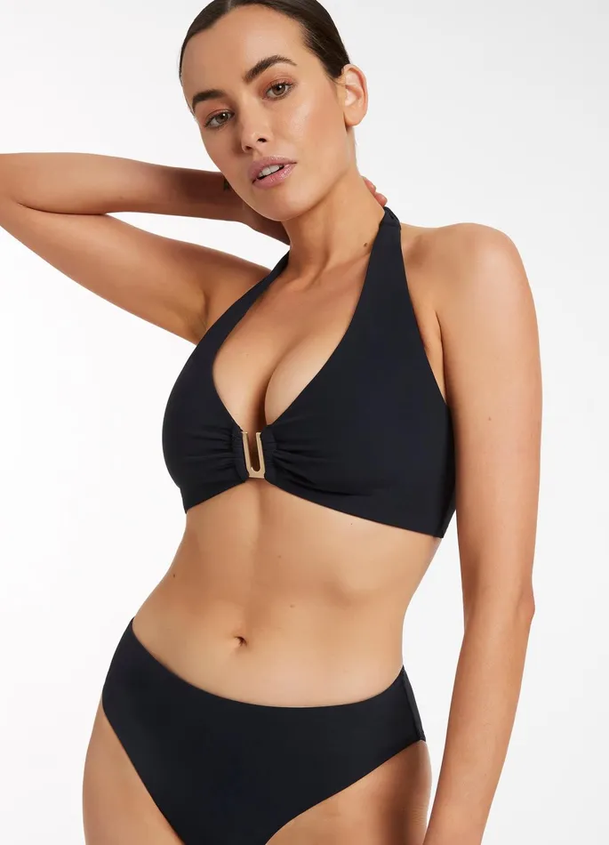 Jetset DDd Halter Top Black Women JETS Australia Halter Bikini Tops
