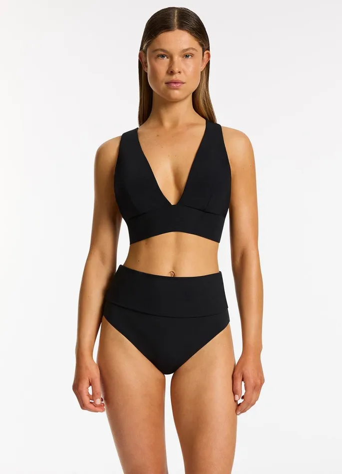 Jetset Soft Triangle Bikini Top Black Women JETS Australia Tri Bikini Tops