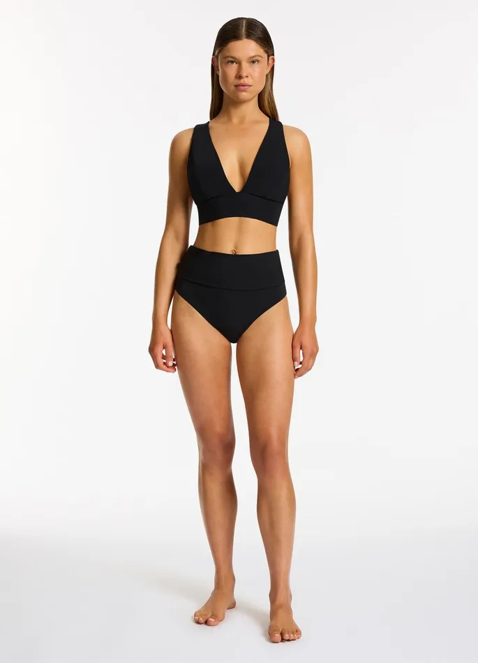 Jetset Soft Triangle Bikini Top Black Women JETS Australia Tri Bikini Tops