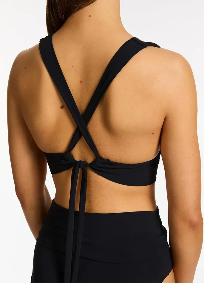 Jetset Soft Triangle Bikini Top Black Women JETS Australia Tri Bikini Tops