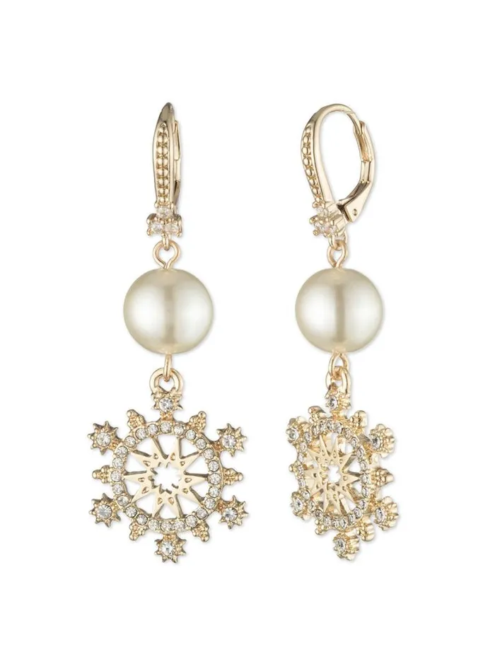 Jewelry Marchesa Earrings Gold Double Drop Earring Gold