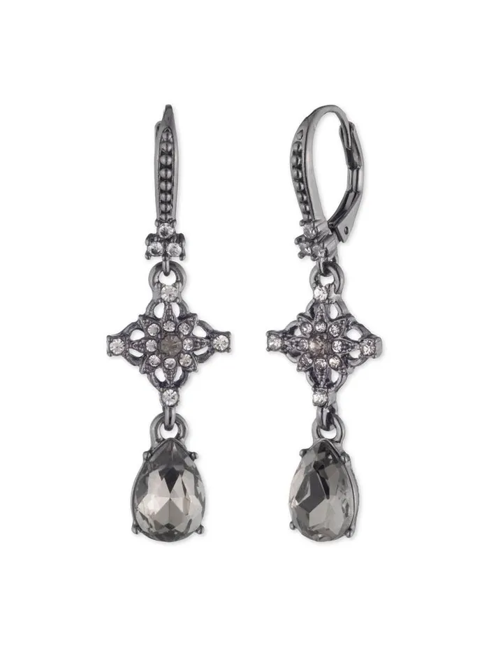 Jewelry Marchesa Earrings Lace Stone Drop Earring Black Diamond