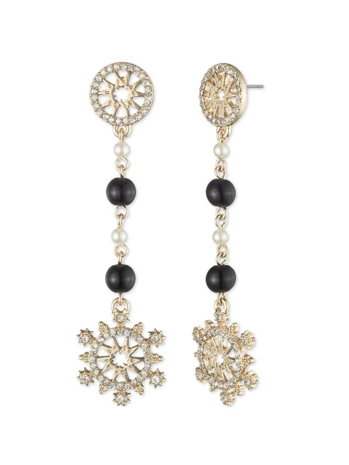 Jewelry Marchesa Earrings Pearl Linear Earring Black