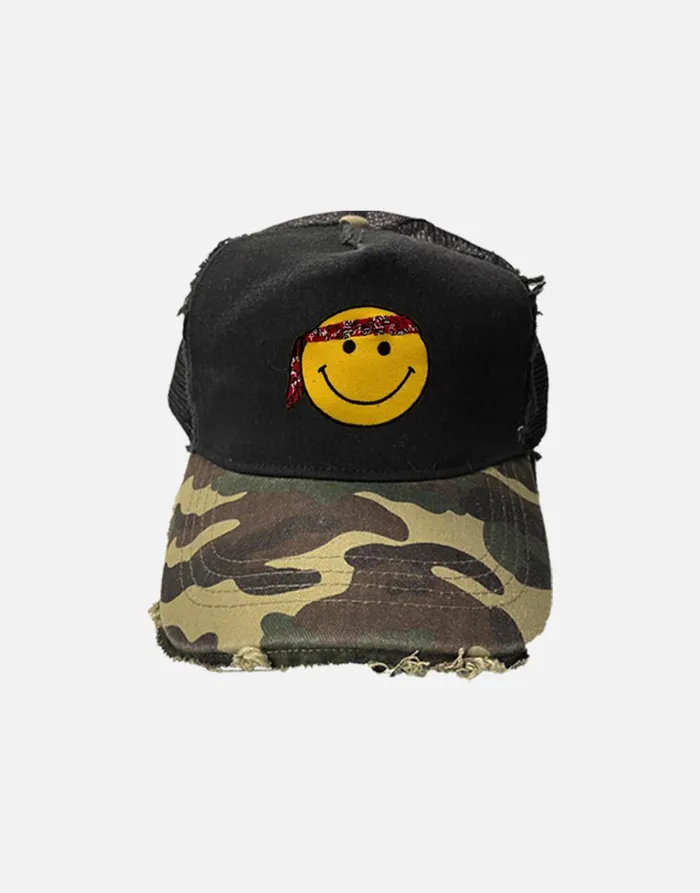Jilly Happy Hippie Patch Black Camo Women039s Lauren Moshi Hats