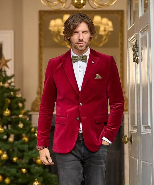 Joebrowns Gifts Apparel Dapper Velvet Blazer Firecracker