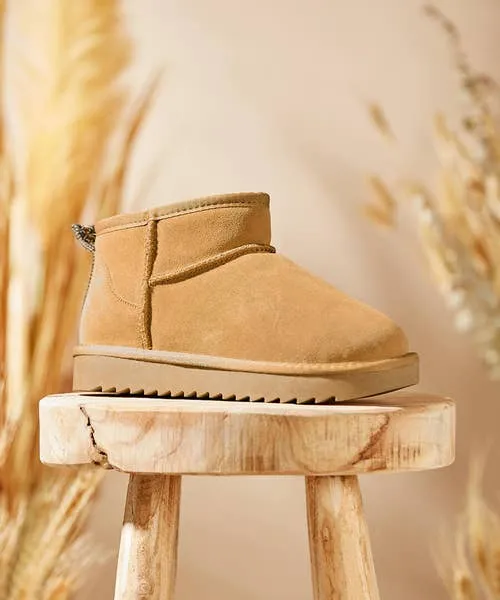 Joebrowns Shoes Sandals and Boots Apparel Mini Snug Suede Boots Tan