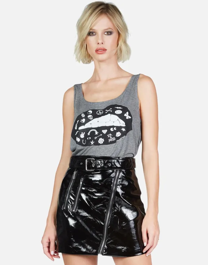 Julianna Elements Lip Heather Grey Women039s Lauren Moshi Tanks