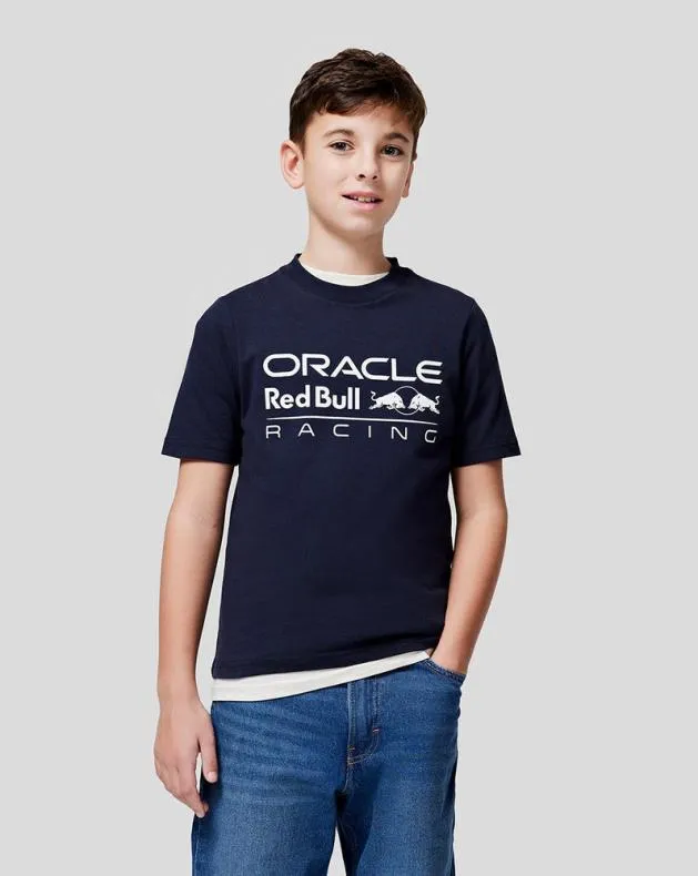 Junior Castore Junior Oracle Red Bull Racing Large Front Logo TShirt 8211 Night Sky