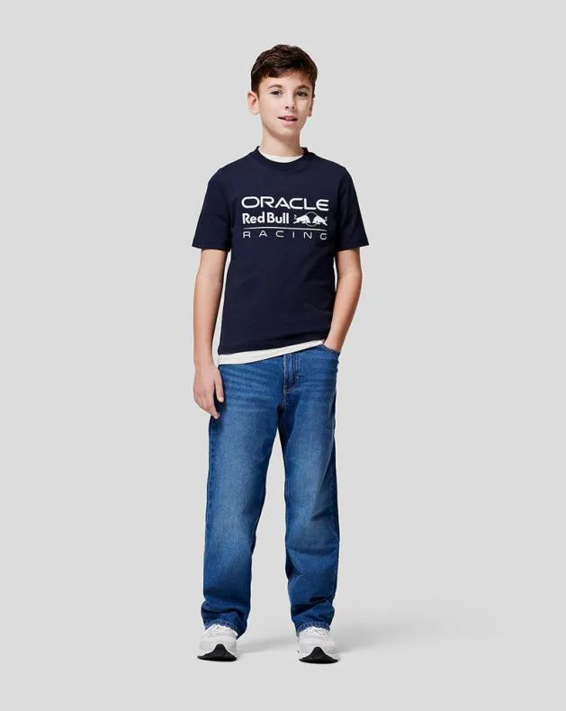 Junior Castore Junior Oracle Red Bull Racing Large Front Logo TShirt 8211 Night Sky