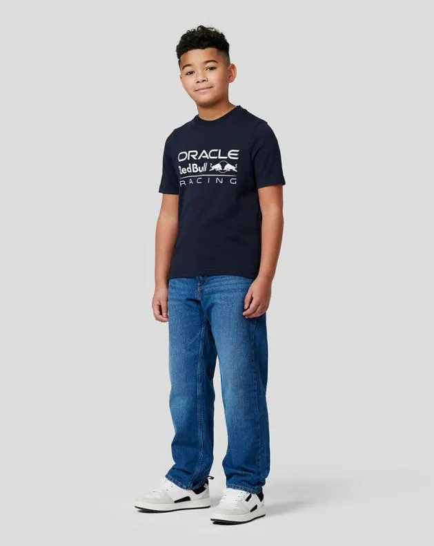 Junior Castore Junior Oracle Red Bull Racing Large Front Logo TShirt 8211 Night Sky