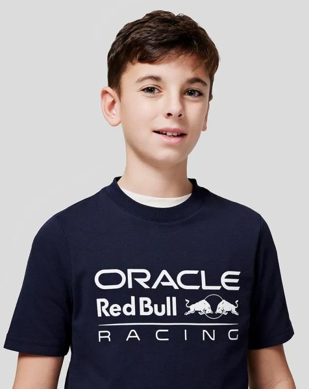 Junior Castore Junior Oracle Red Bull Racing Large Front Logo TShirt 8211 Night Sky