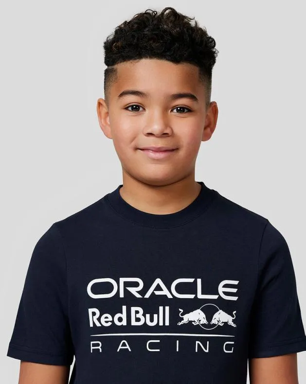 Junior Castore Junior Oracle Red Bull Racing Large Front Logo TShirt 8211 Night Sky