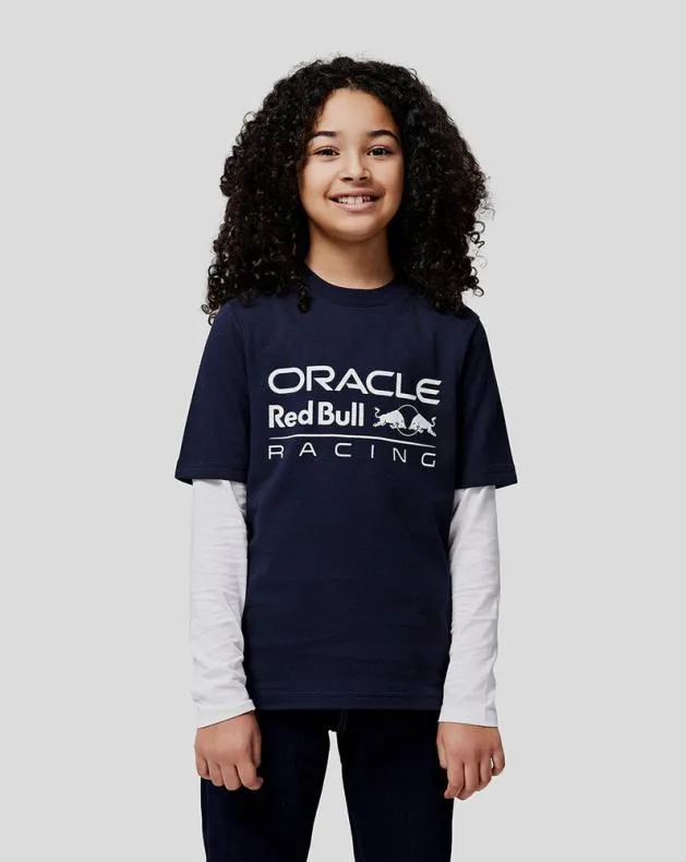 Junior Castore Junior Oracle Red Bull Racing Large Front Logo TShirt 8211 Night Sky