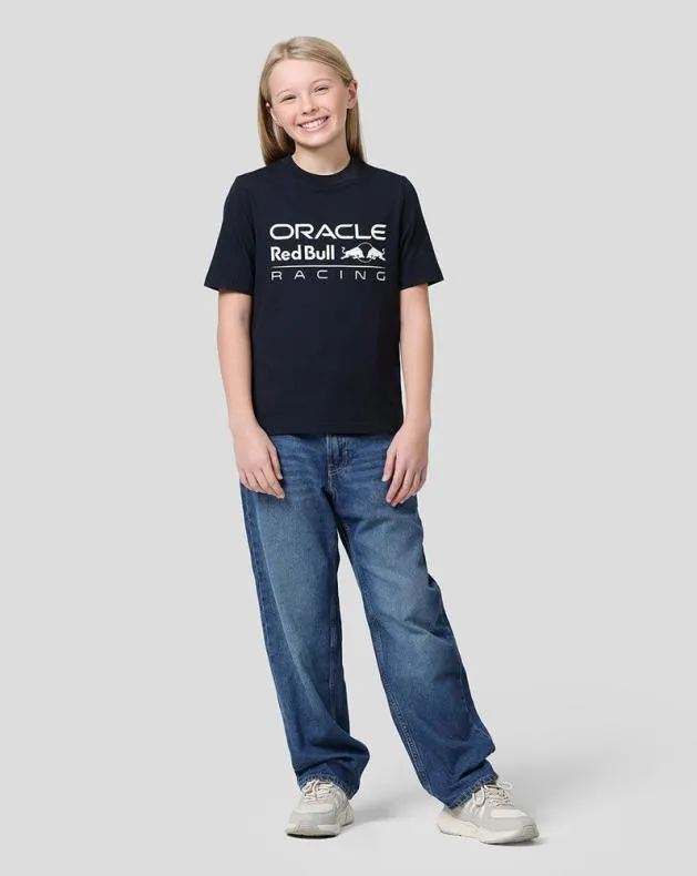 Junior Castore Junior Oracle Red Bull Racing Large Front Logo TShirt 8211 Night Sky