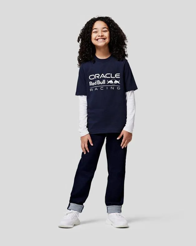 Junior Castore Junior Oracle Red Bull Racing Large Front Logo TShirt 8211 Night Sky