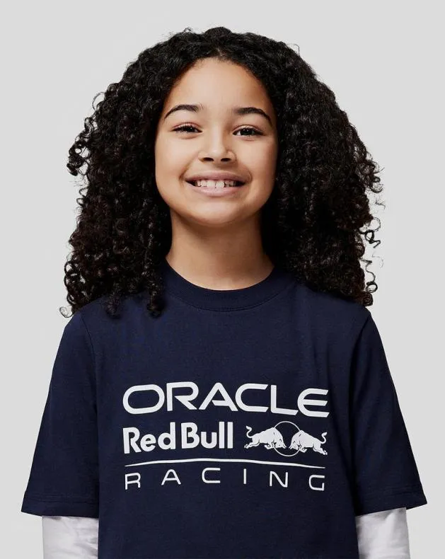 Junior Castore Junior Oracle Red Bull Racing Large Front Logo TShirt 8211 Night Sky