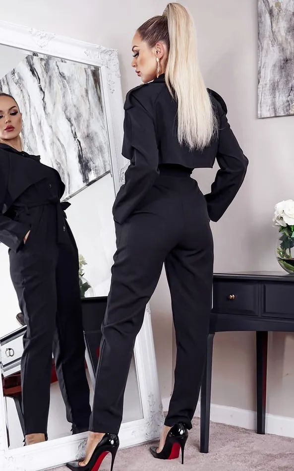 Jurne Black Long Sleeve Military Jumpsuit Women Missfiga Jumpsuits Jurne Black Long Sleeve Military Jumpsuit Women Missfiga Jumpsuits