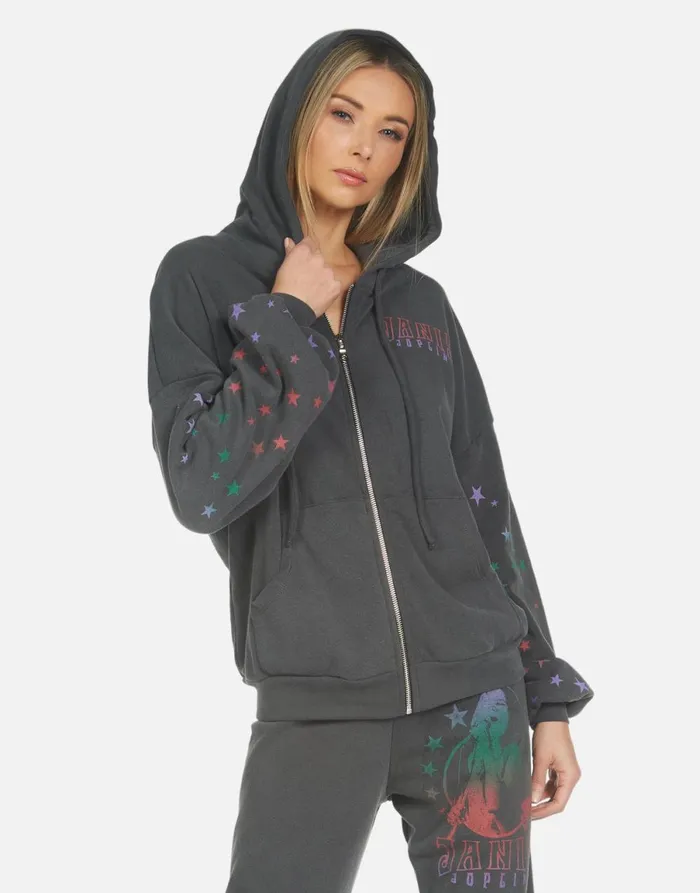 Kaliyah Janis Joplin Pigment Black Women039s Lauren Moshi Hoodies