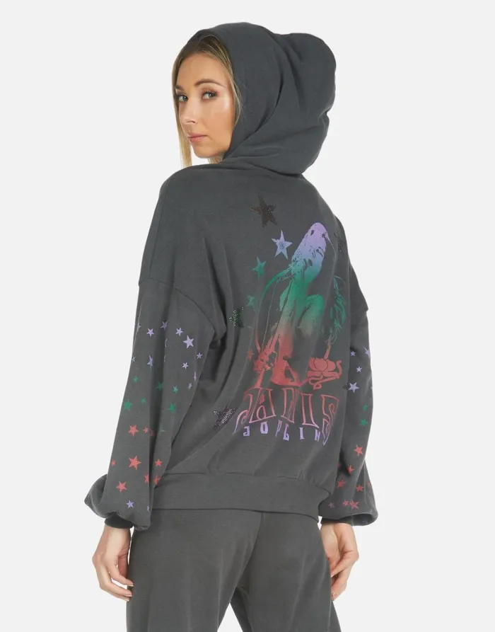 Kaliyah Janis Joplin Pigment Black Women039s Lauren Moshi Hoodies