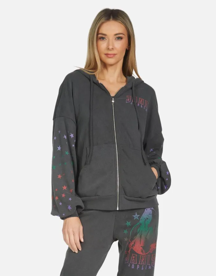 Kaliyah Janis Joplin Pigment Black Women039s Lauren Moshi Hoodies
