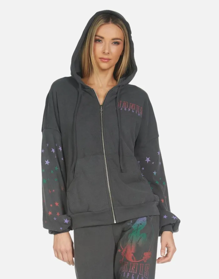 Kaliyah Janis Joplin Pigment Black Women039s Lauren Moshi Hoodies