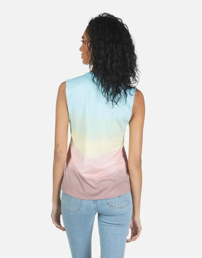 Kel Text Happy Face Rainbow Ombre Women039s Lauren Moshi Tanks