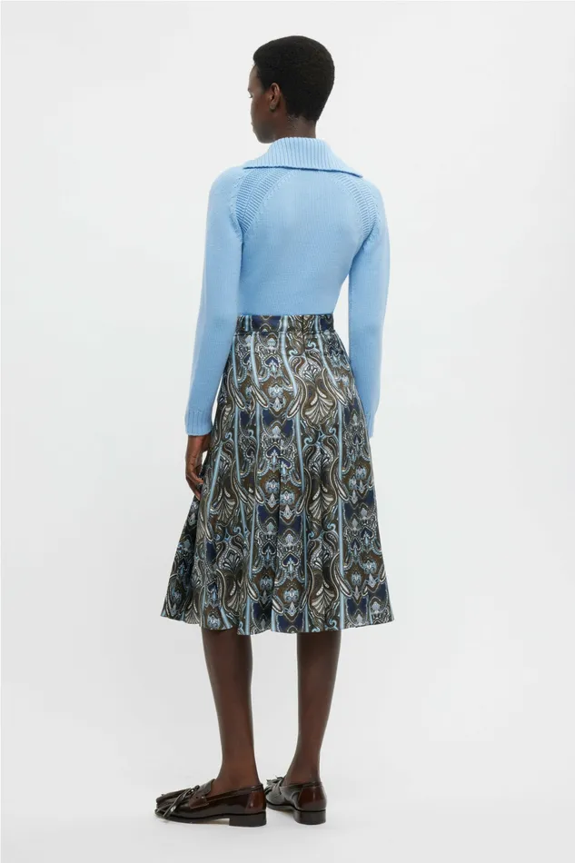 Kensie Dress In Blue Paisley Silk Twill Skirts Emilia Wickstead Women Kensie Dress In Blue Paisley Silk Twill Skirts Emilia Wickstead Women