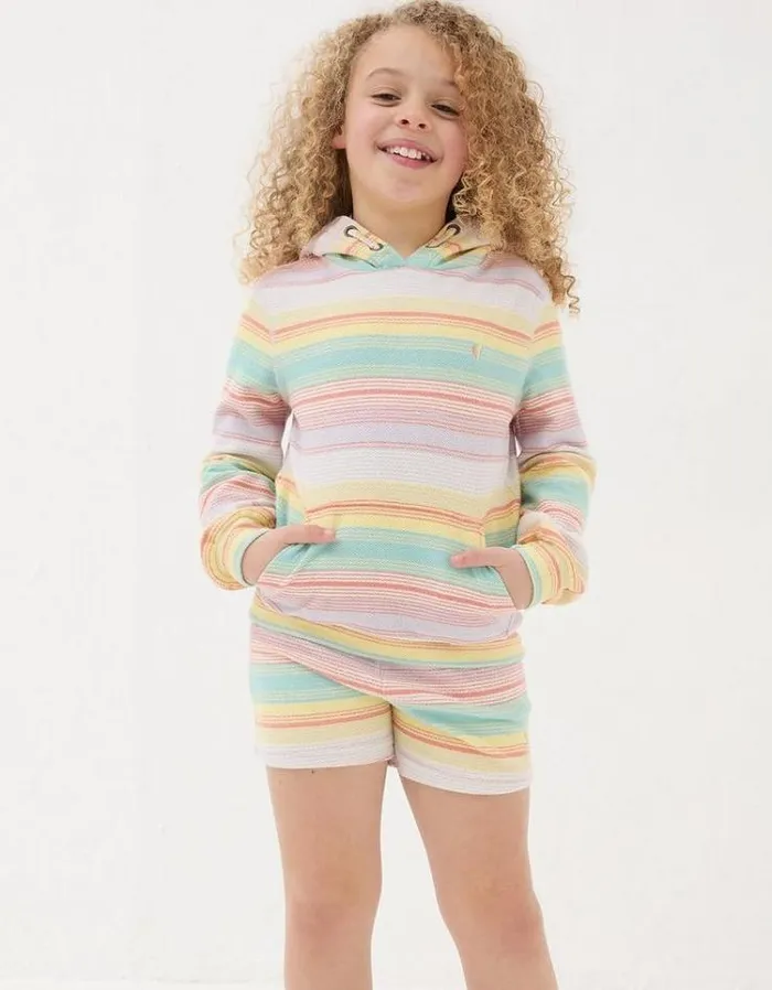 Kids FatFace Sweatshirts and Hoodies Textured Stripe Hoodie Multi