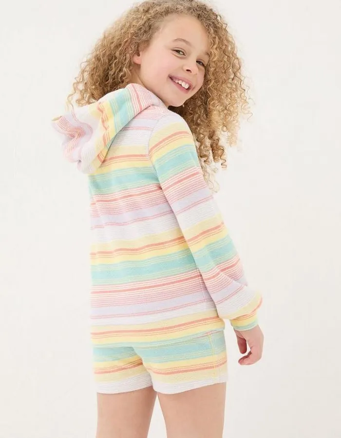 Kids FatFace Sweatshirts and Hoodies Textured Stripe Hoodie Multi