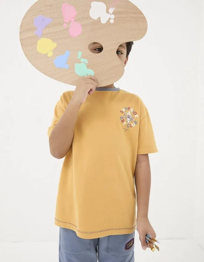Kids FatFace TShirts and Polos Art Graphic Jersey TShirt Golden Yellow
