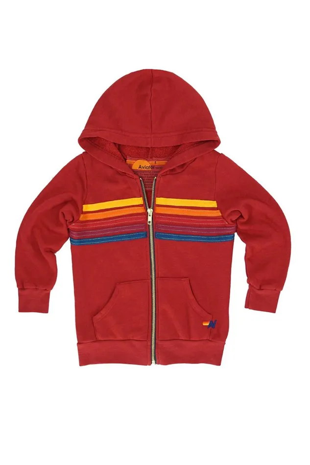 Kids Kids Collection Aviator Nation KID039S 5 STRIPE HOODIE 8211 RED